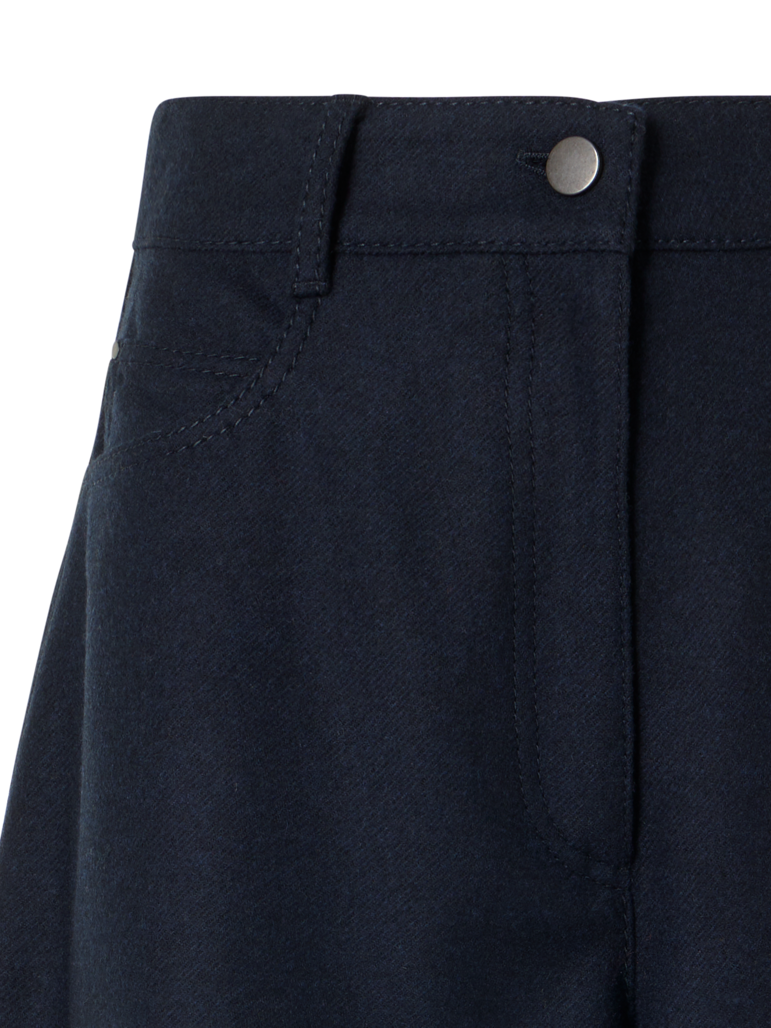 Designer Barrel-Leg Hose aus schwerem Wollflanell - Dunkelblau