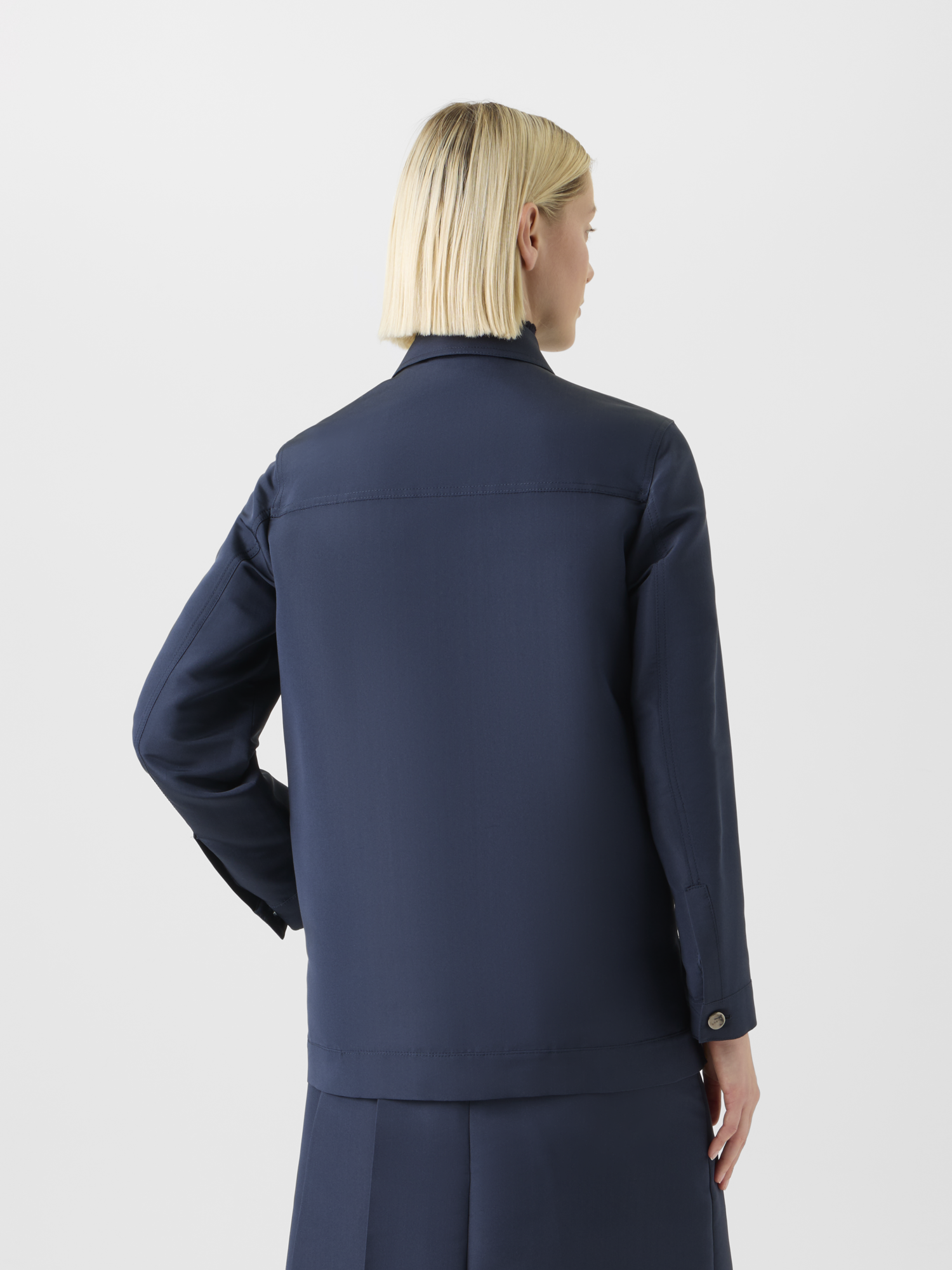 Designer Ottoman Seide Hemdjacke - Dunkelblau - Blau 