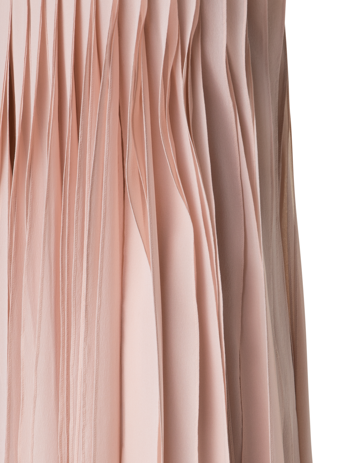 Designer Langes Seiden-Abendkleid mit Korsage - Beige