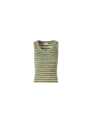 Designer Ärmelloses Stricktop aus Merinowolle - Grün