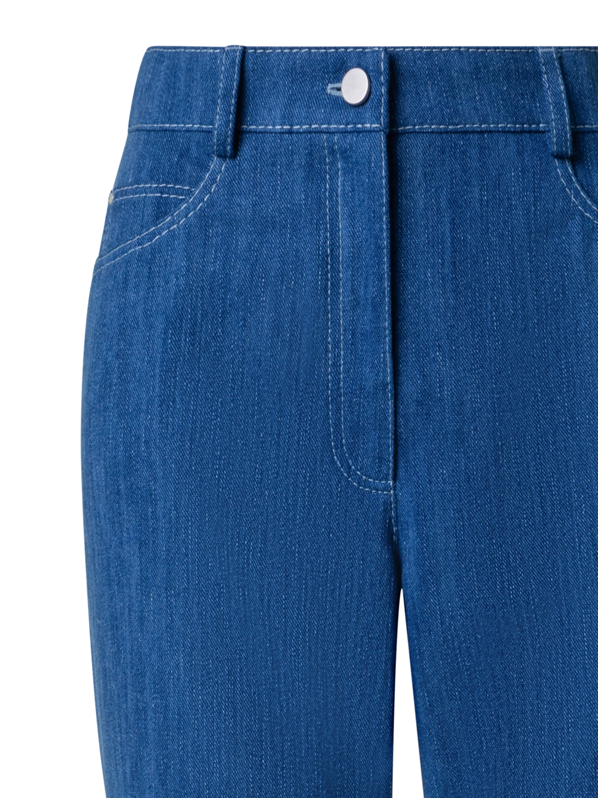 Designer Gerade Hose aus Baumwoll-Stretch-Denim - Blau