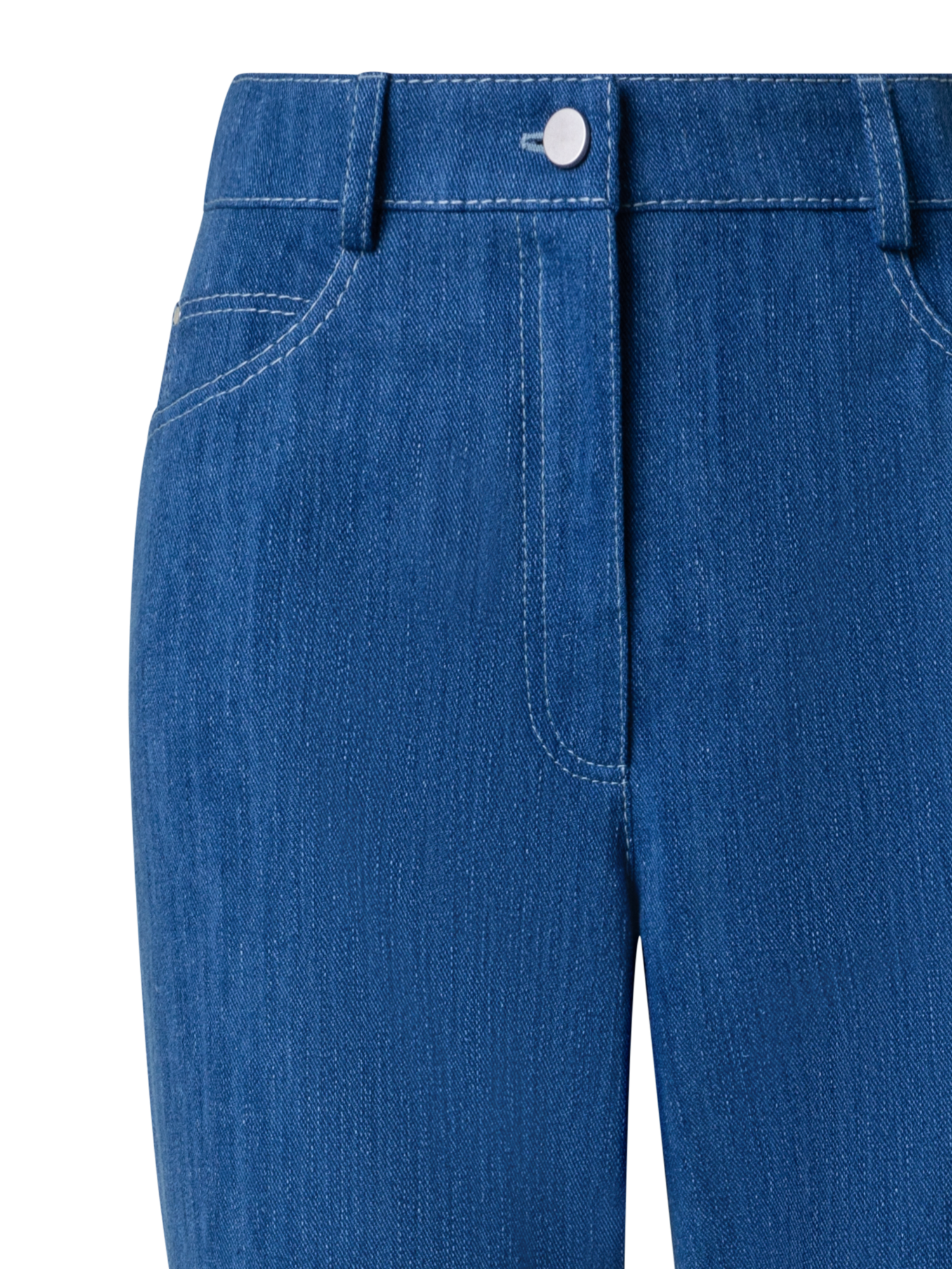 Designer Gerade Hose aus Baumwoll-Stretch-Denim - Blau