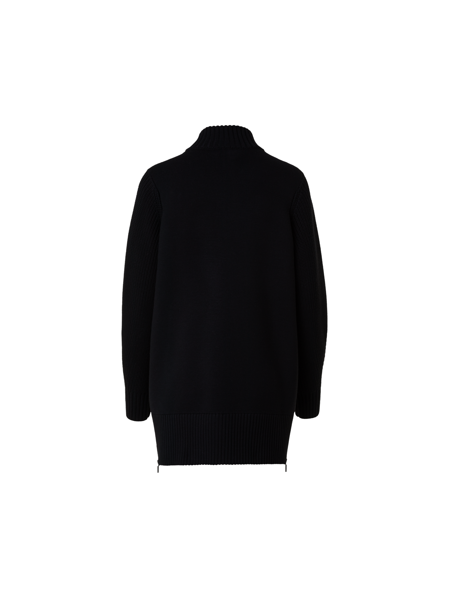 Designer Lange Merino-Bomberjacke - Schwarz