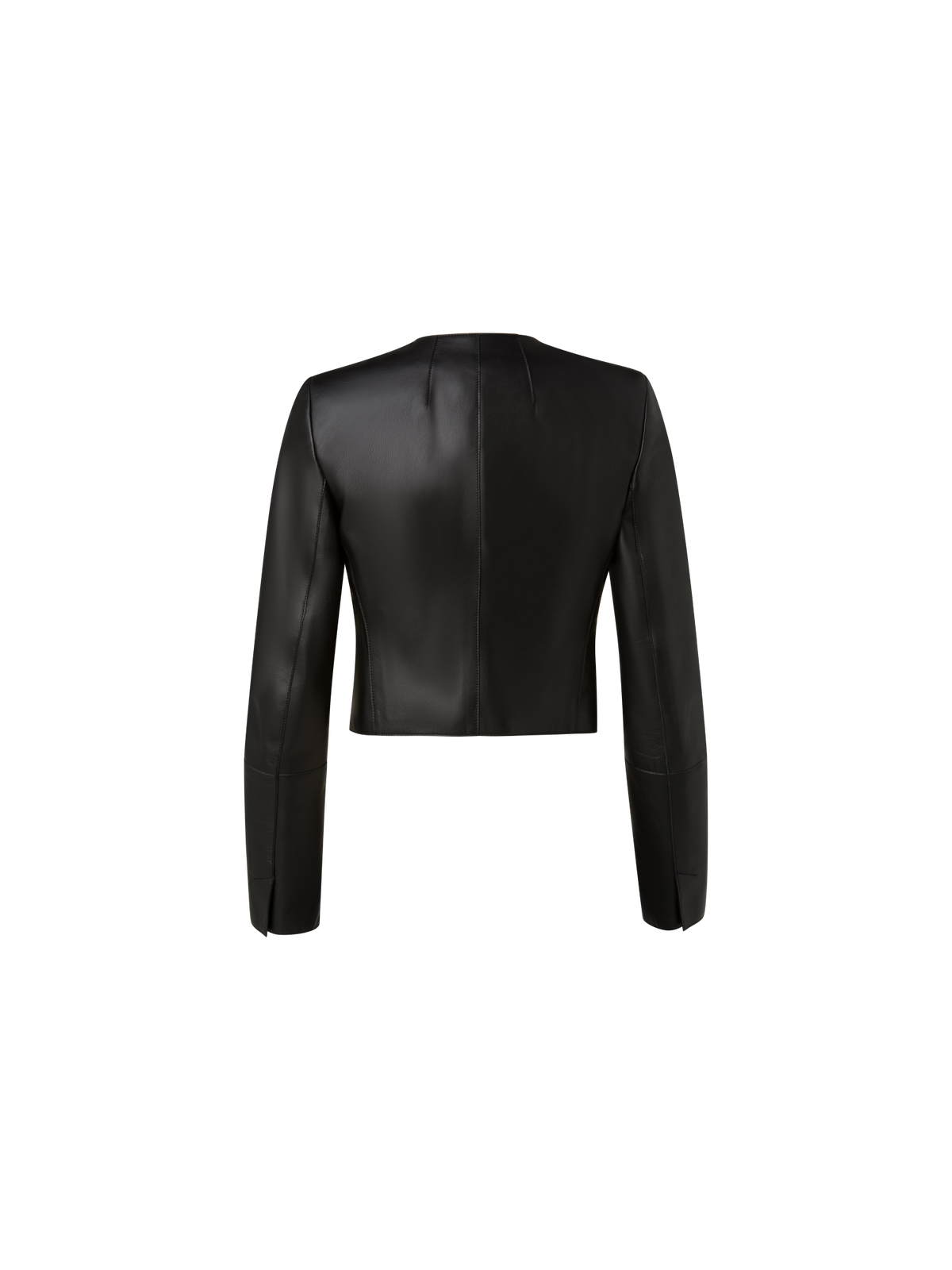 Designer Kurze Lederjacke - Schwarz