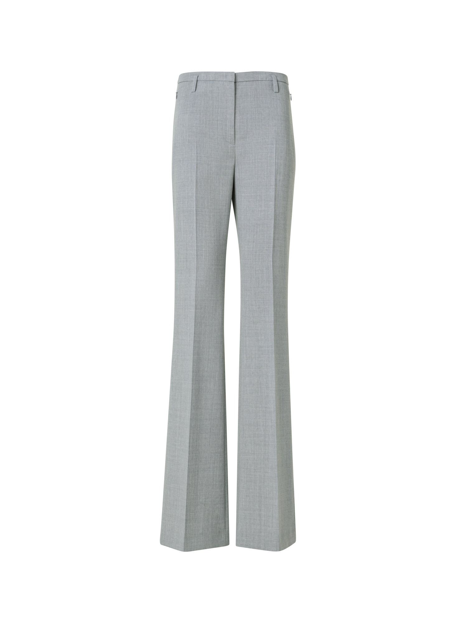 Designer Bootcut Hose aus Woll-Doubleface - Grau