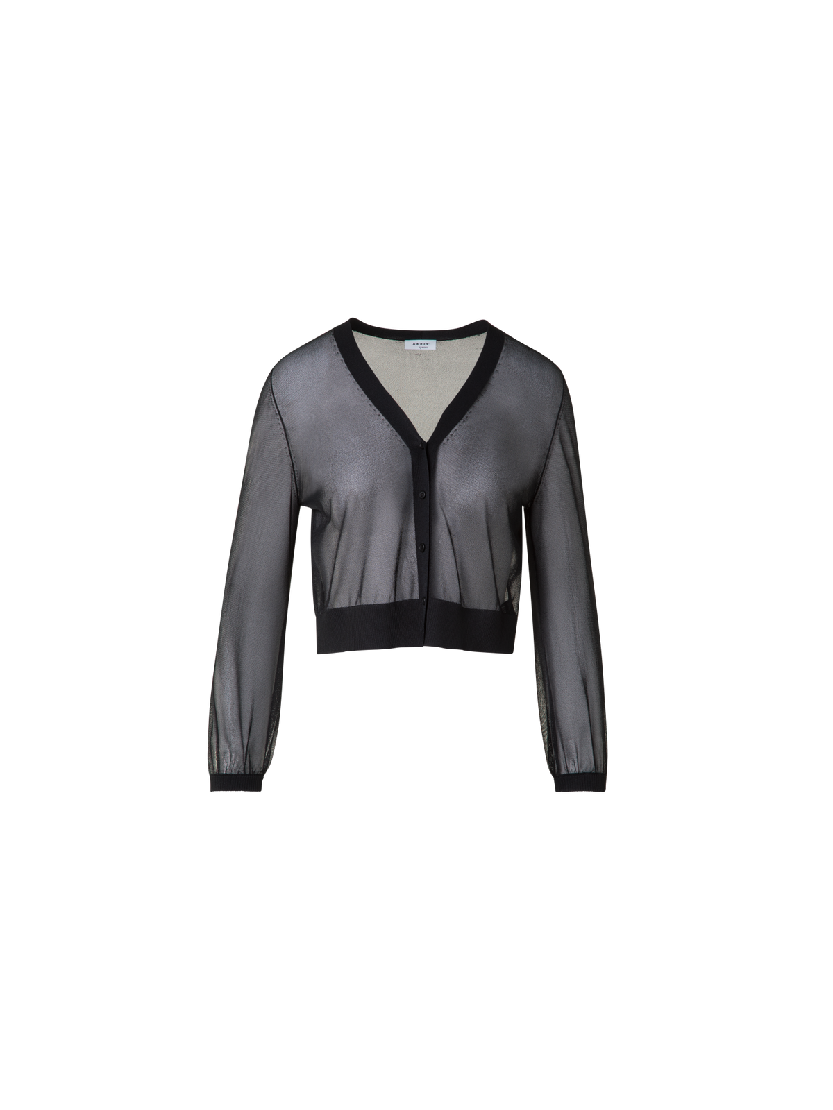 Designer Transparenter Cardigan mit Volumenärmeln - Schwarz