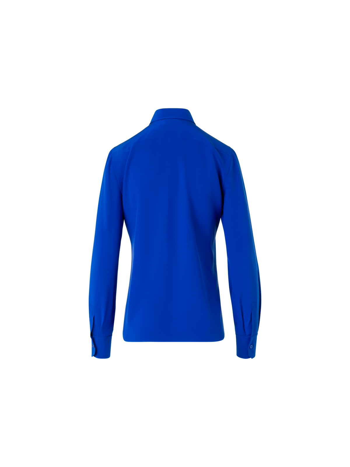 Designer Hemdbluse aus Seiden-Crêpe - Blau