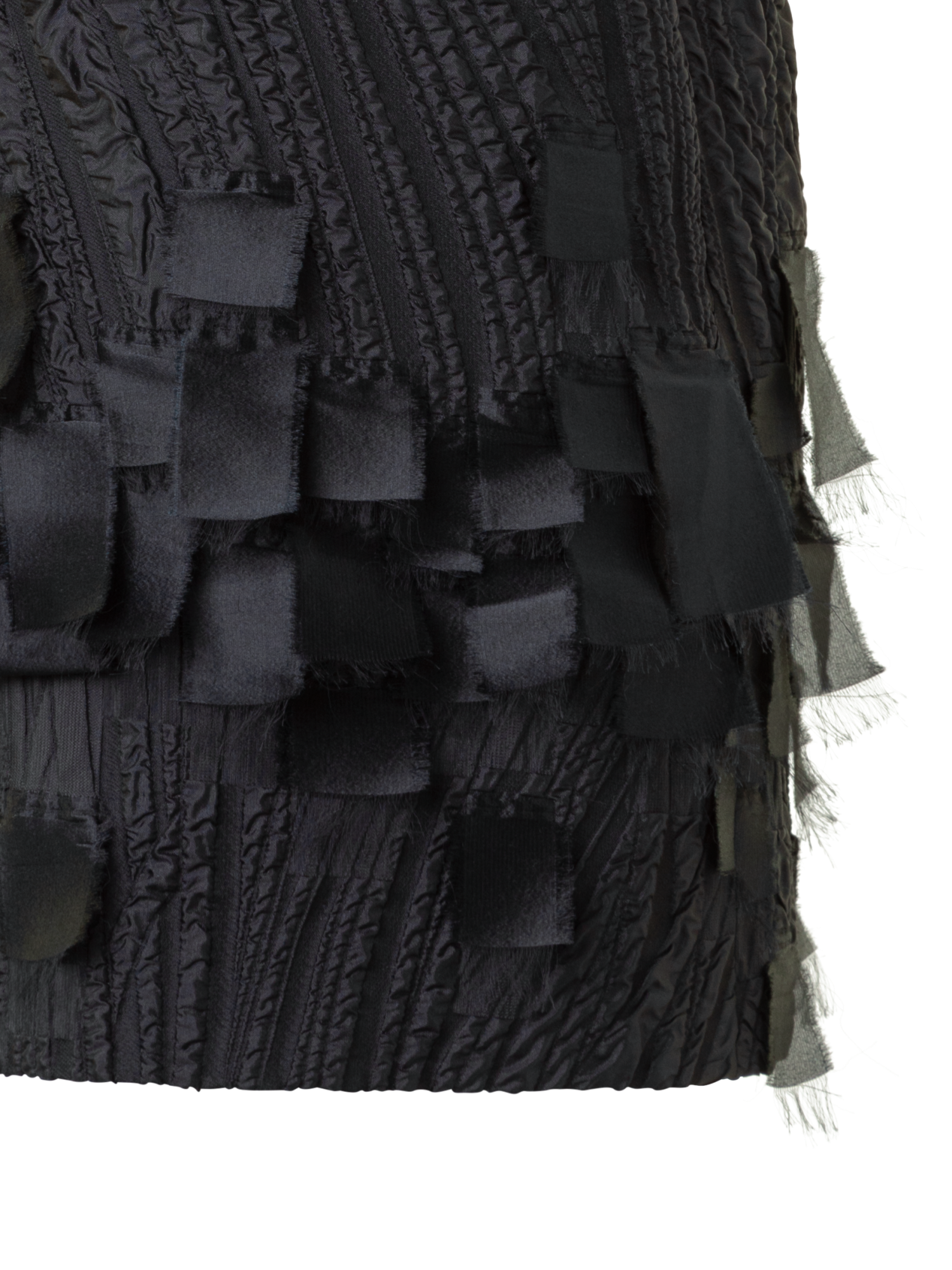 Designer Cocktail Dress in Waves & Ribbons Jacquard - Schwarz