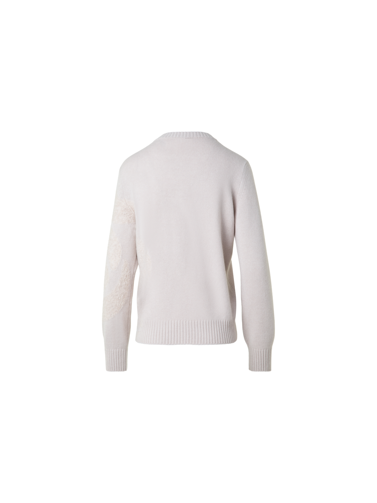 Designer Kaschmirpullover mit 3D Anemone Intarsie - Grau - Beige