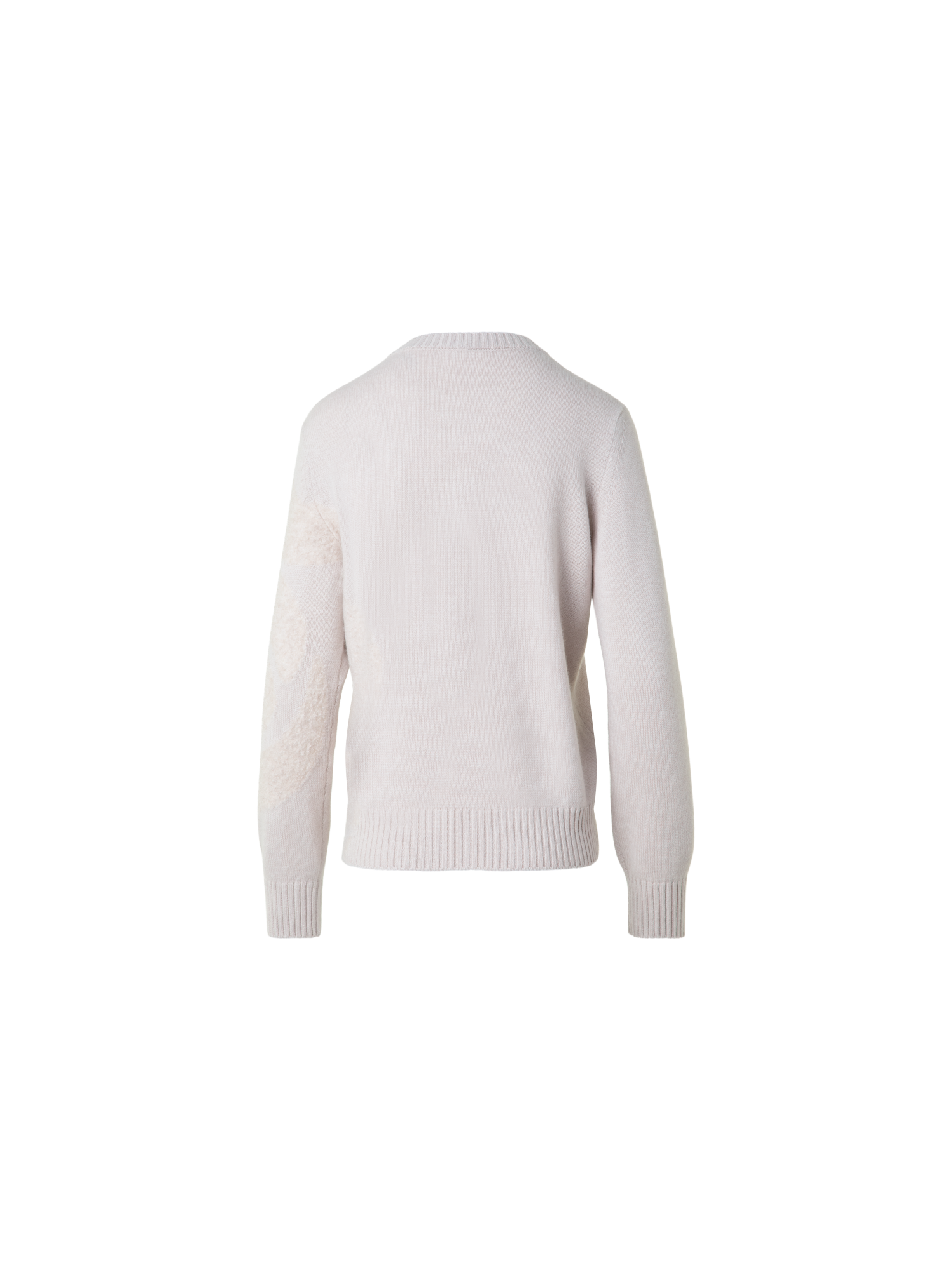 Designer Kaschmirpullover mit 3D Anemone Intarsie - Grau - Beige