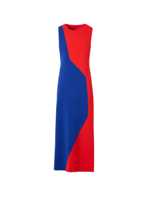 Designer Midi-Etuikleid mit Polygon-Patchwork - Bunt