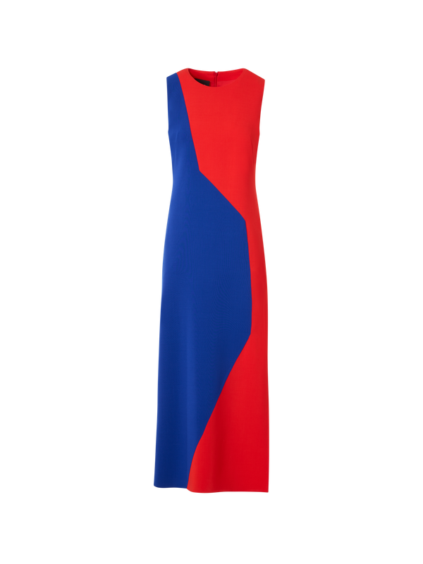 Designer Midi-Etuikleid mit Polygon-Patchwork - Bunt