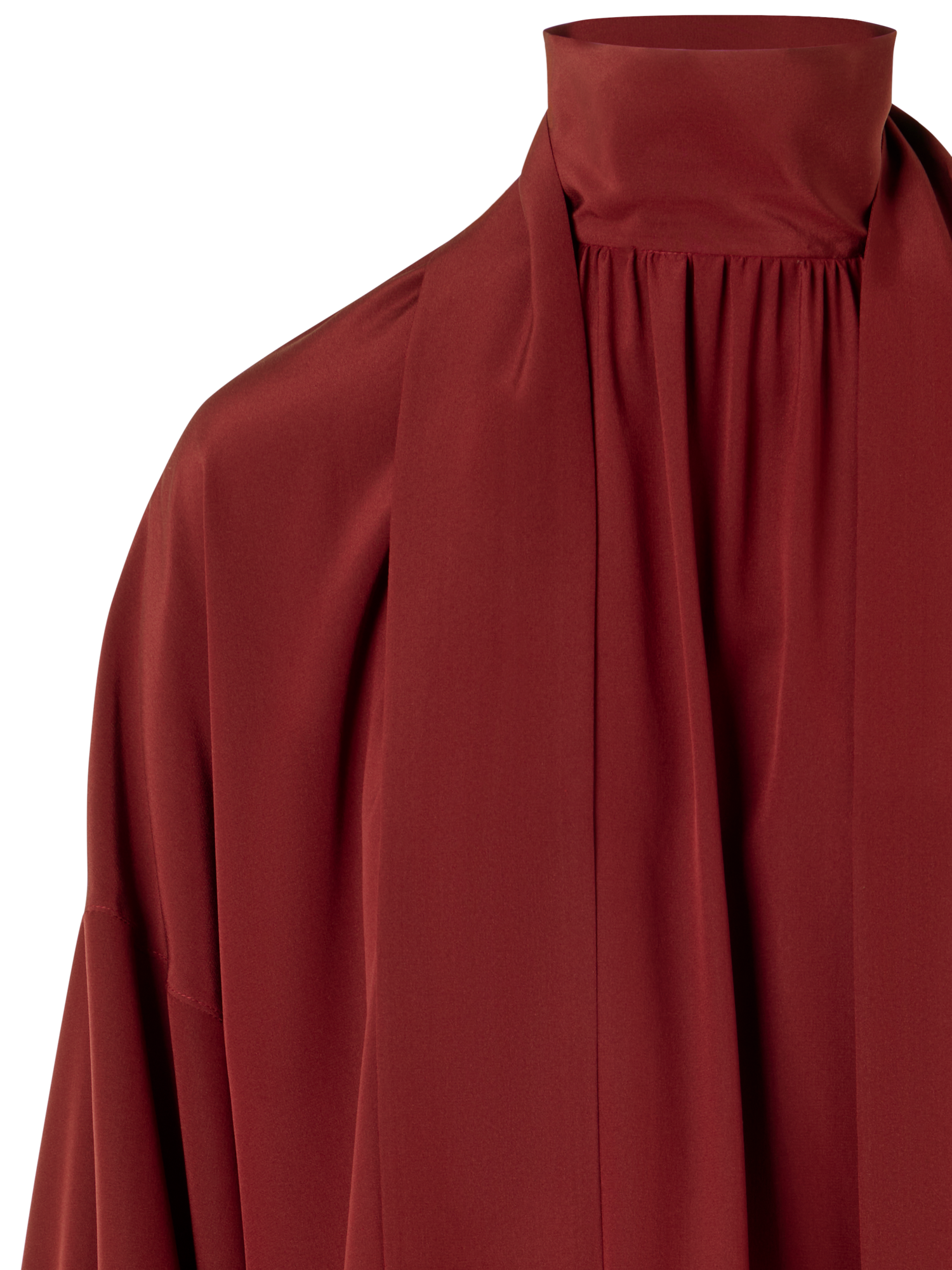 Designer Langärmelige Bluse aus Seiden-Crêpe-de-Chine - Rot