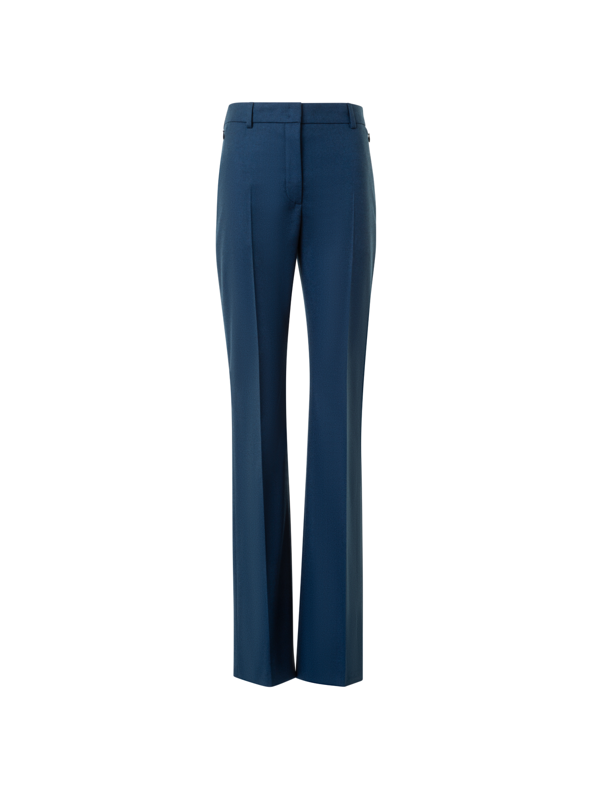 Designer Leichte Bootcut-Stretch-Wollflanellhose - Dunkelblau - Blau