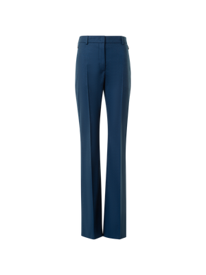 Designer Leichte Bootcut-Stretch-Wollflanellhose - Dunkelblau - Blau