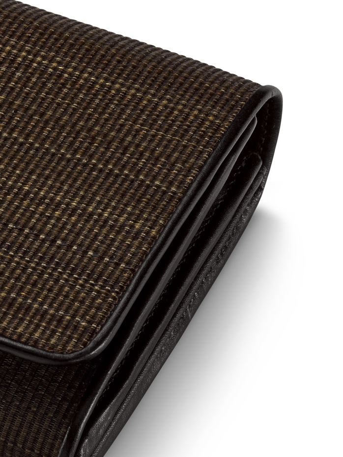 Designer Long Over Flap Wallet in Horshair, 19.2 x 10.6 x 3.2 cm - Braun