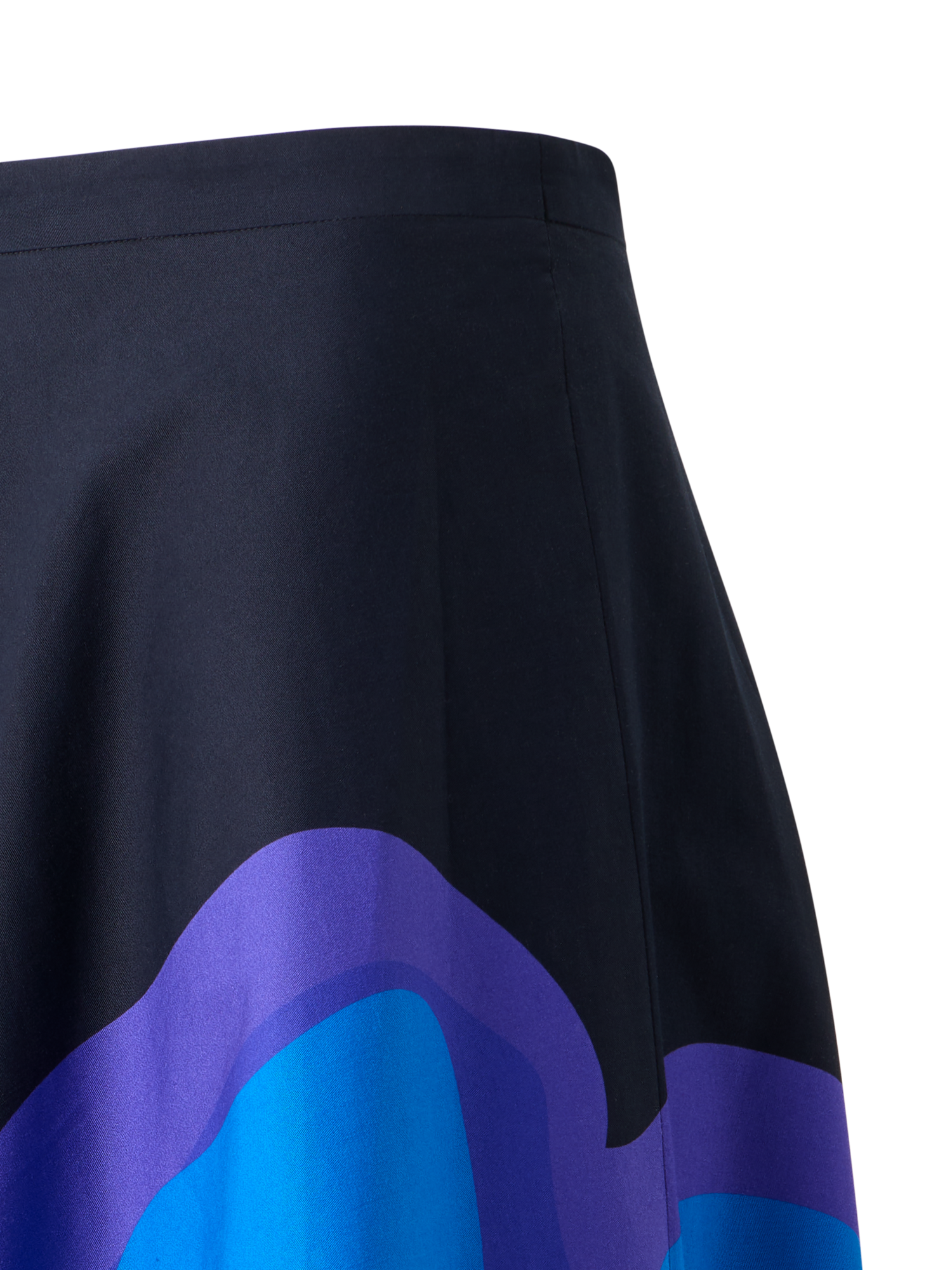 Designer XL-Midirock mit Pop-Dot-Blumenmuster - Dunkelblau