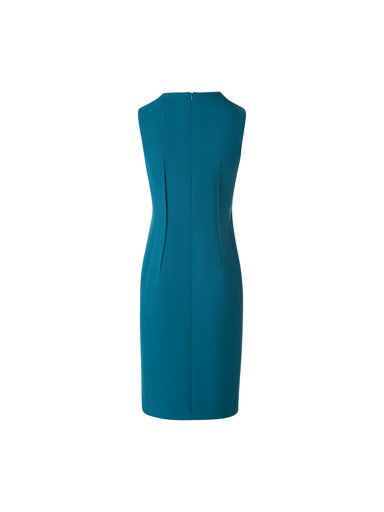 Designer Tailliertes Etuikleid aus Woll-Doubleface - Grün