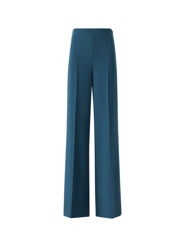 Designer Fiyuki High Waist Hose aus Woll-Doubleface - Grün