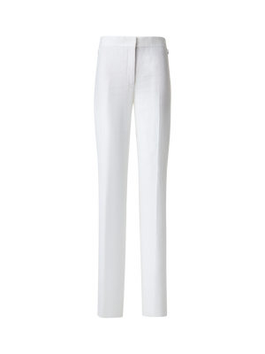 Designer Gerade Hose aus Leinen - Ecru - Weiss