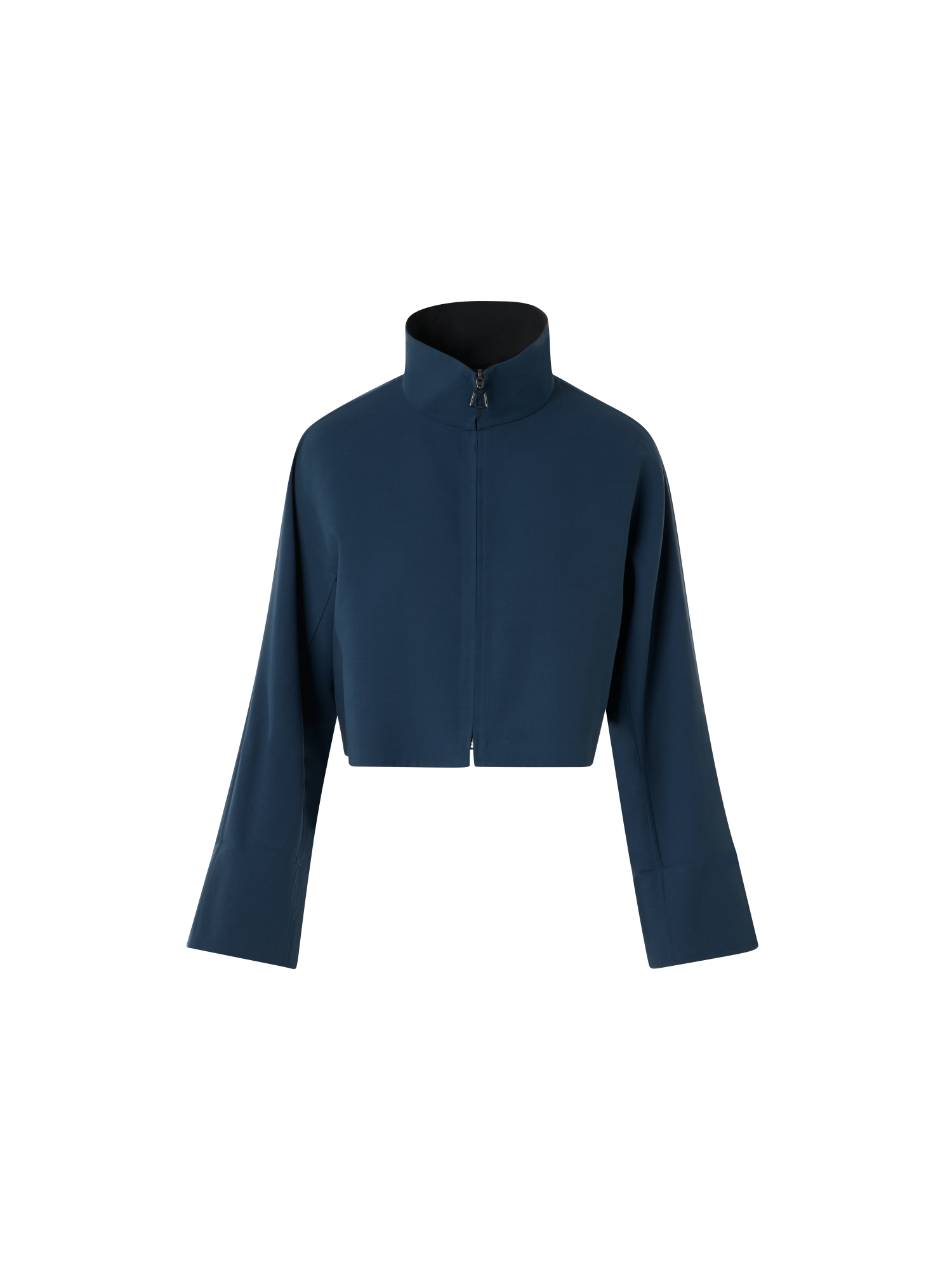 Designer Kurze Jacke aus Baumwoll-Doubleface - Schwarz - Dunkelblau - Blau