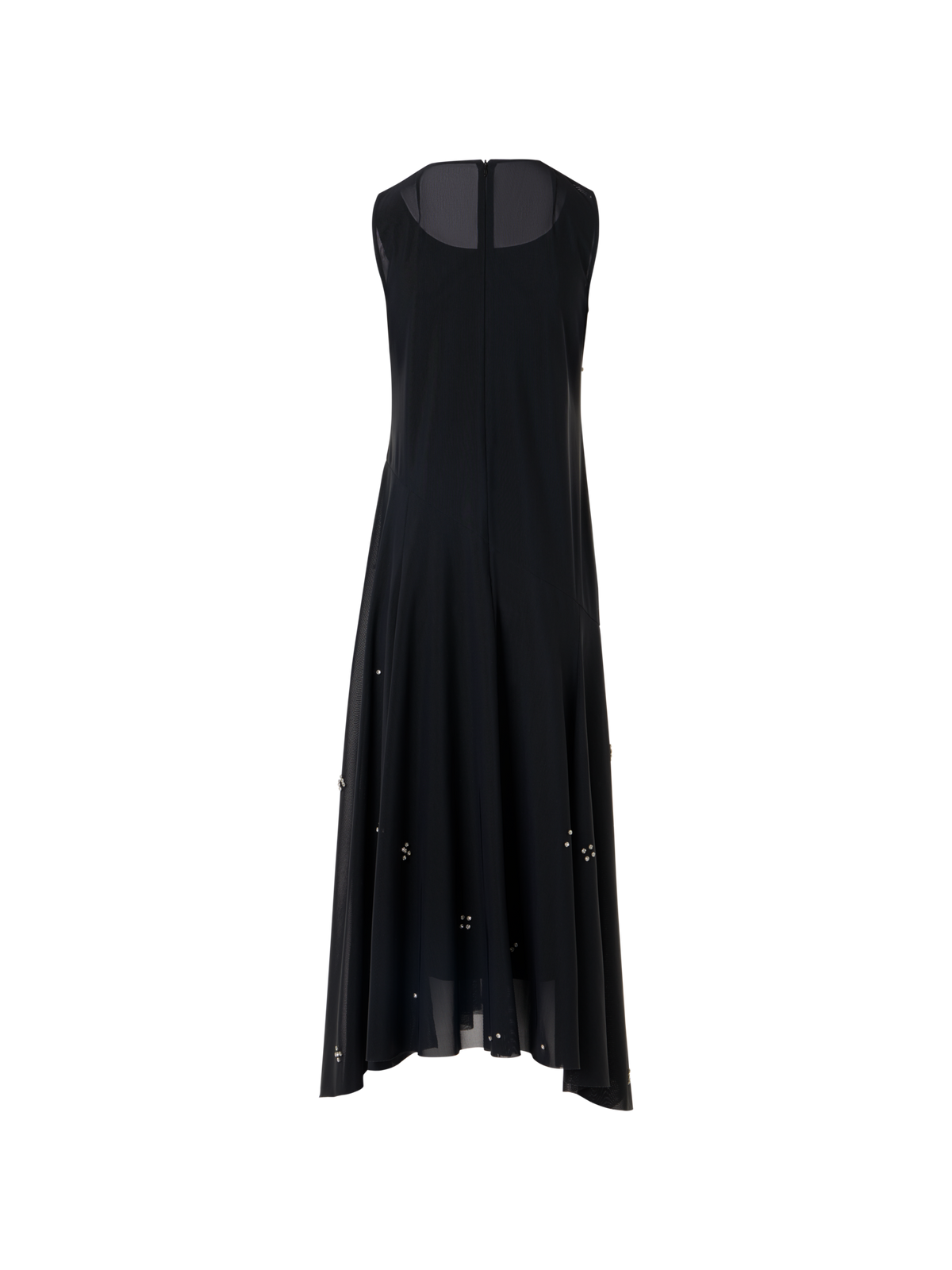 Designer Midikleid aus Tüll mit Diamond Dice Verzierung - Schwarz