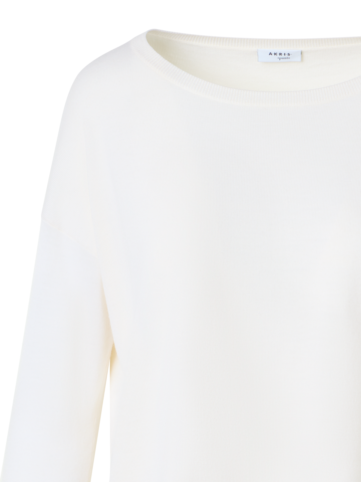 Designer Feiner Merinowolle-Signature-Strickpullover - Weiss