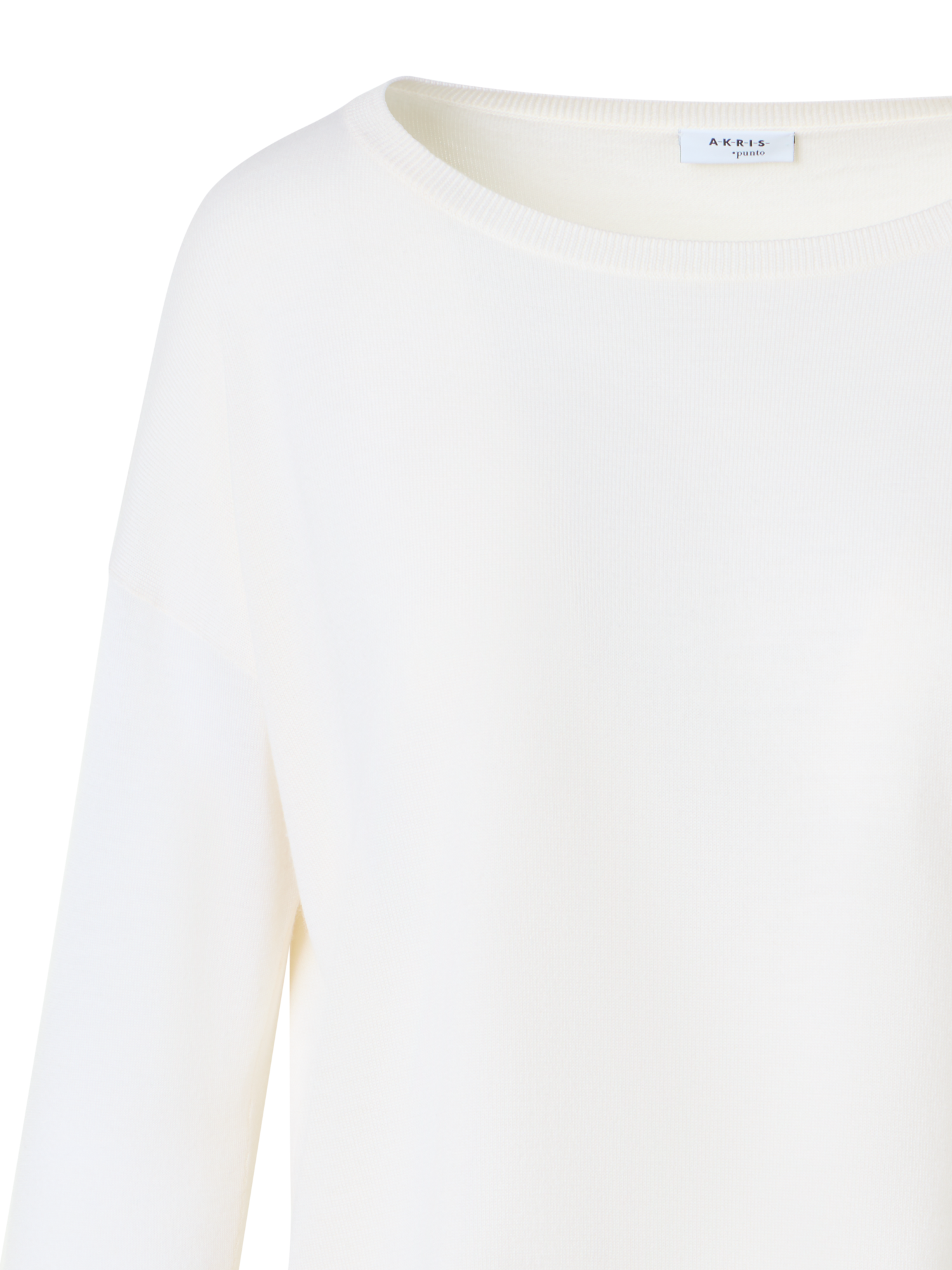 Designer Feiner Merinowolle-Signature-Strickpullover - Weiss