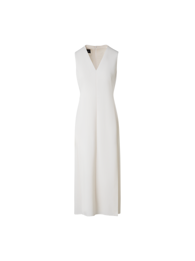 Designer Midi-Etuikleid aus Woll-Doubleface - Ecru - Weiss