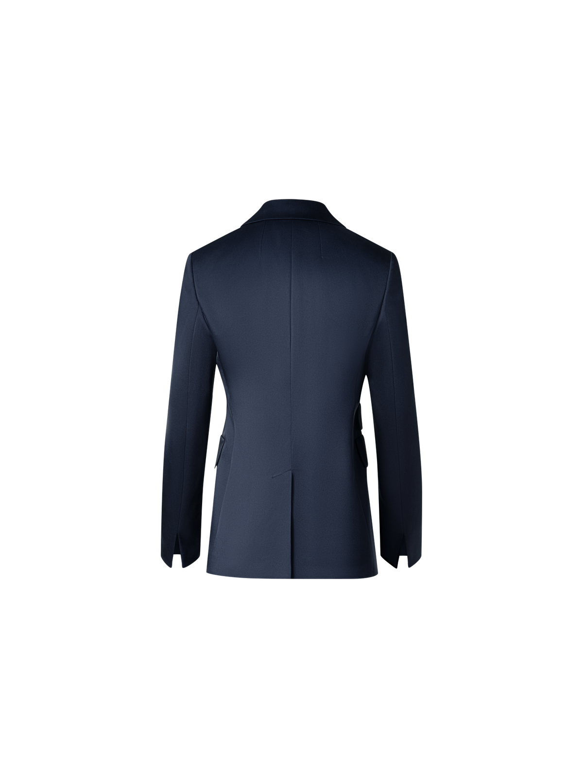 Designer Lange Blazer-Jacke aus Seiden-Gabardine - Dunkelblau