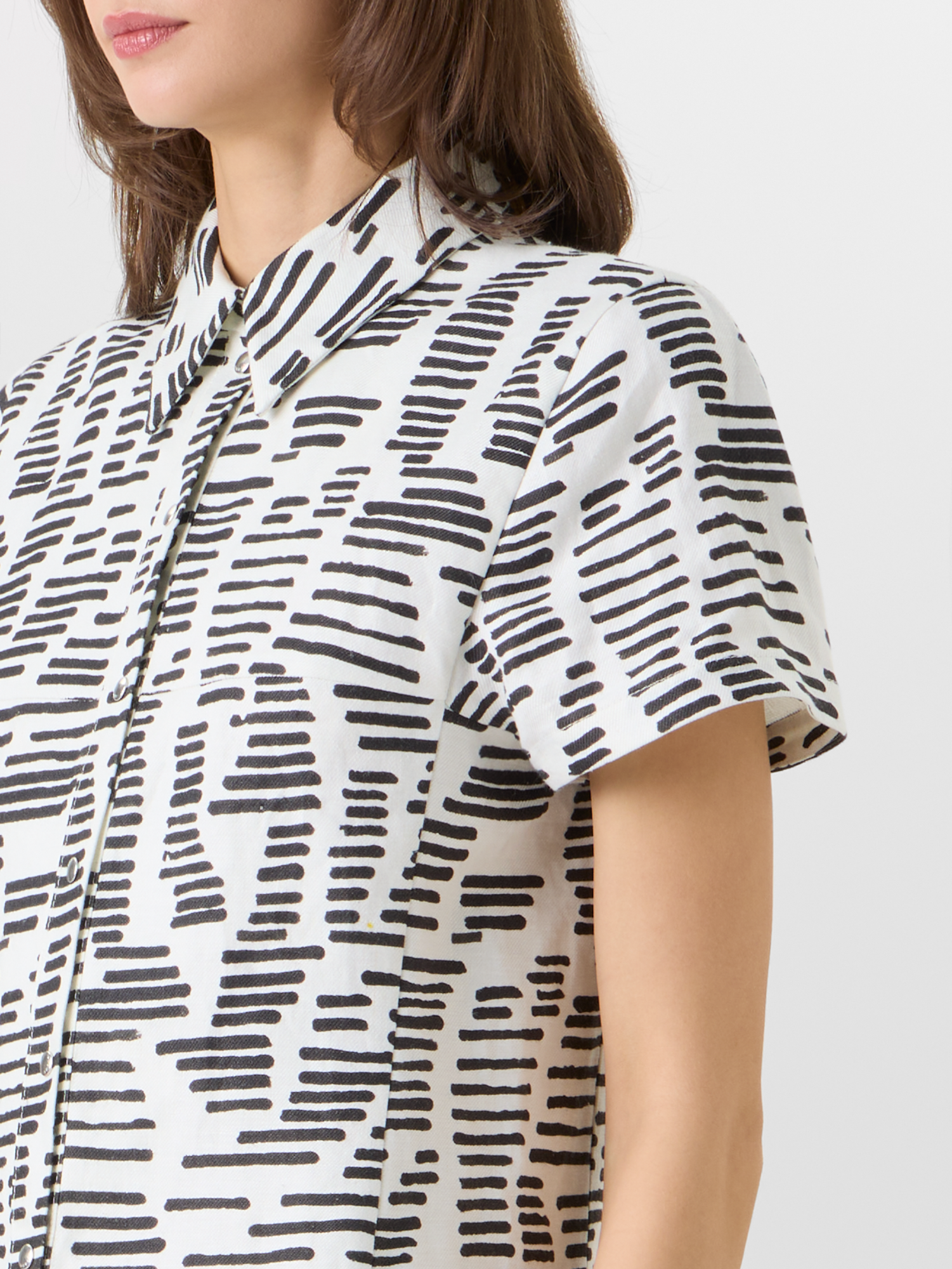 Designer Kurzärmeliges Polo-Kleid mit Dance Movements Print - Bunt 
