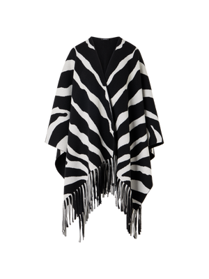 Designer Strickcape aus Kaschmir-Doubleface - Bunt