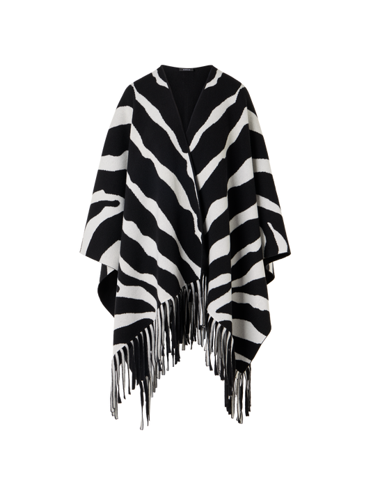 Designer Strickcape aus Kaschmir-Doubleface - Bunt