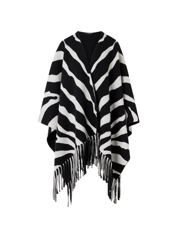 Designer Strickcape aus Kaschmir-Doubleface - Bunt