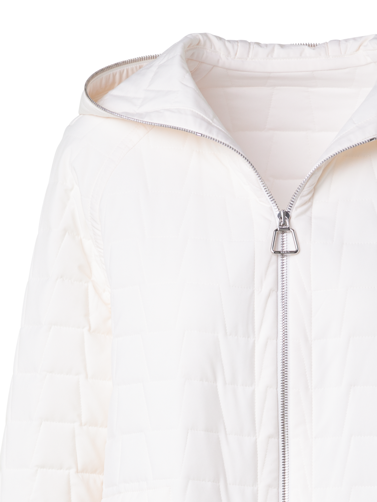 Designer Wendbarer Blouson mit gesteppten Trapezen - Ecru - Weiss