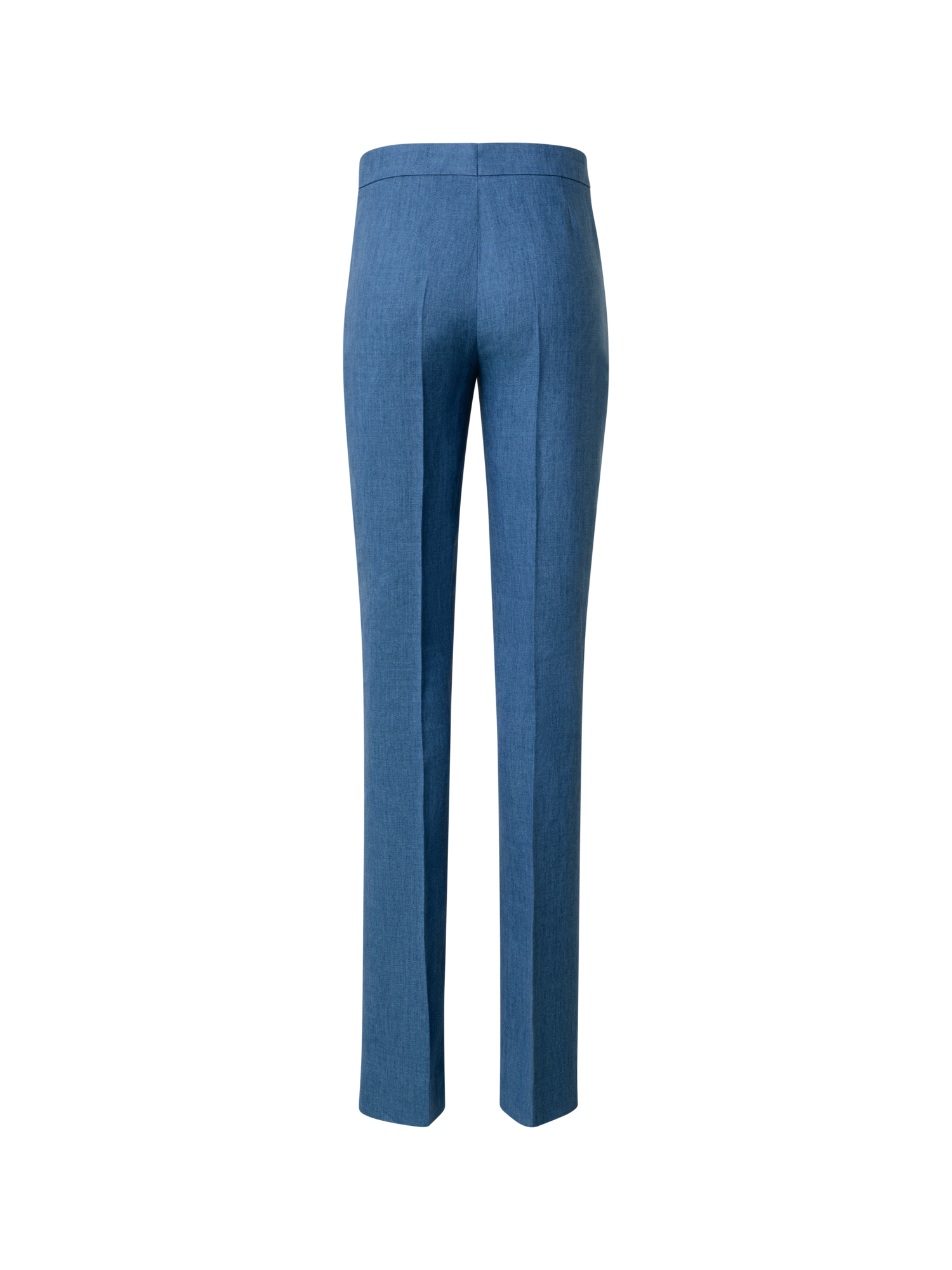 Designer Gerade Hose aus Leinen - Blau