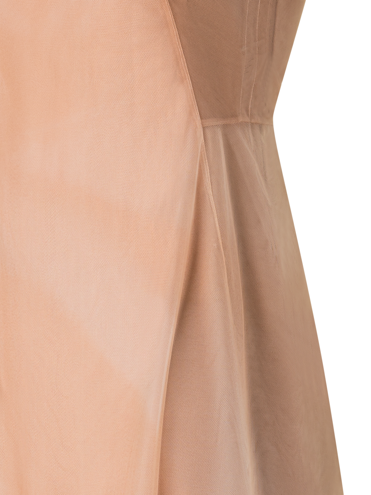 Designer Transparentes Tüll-Kleid mit Chiaroscuro Druck - Beige