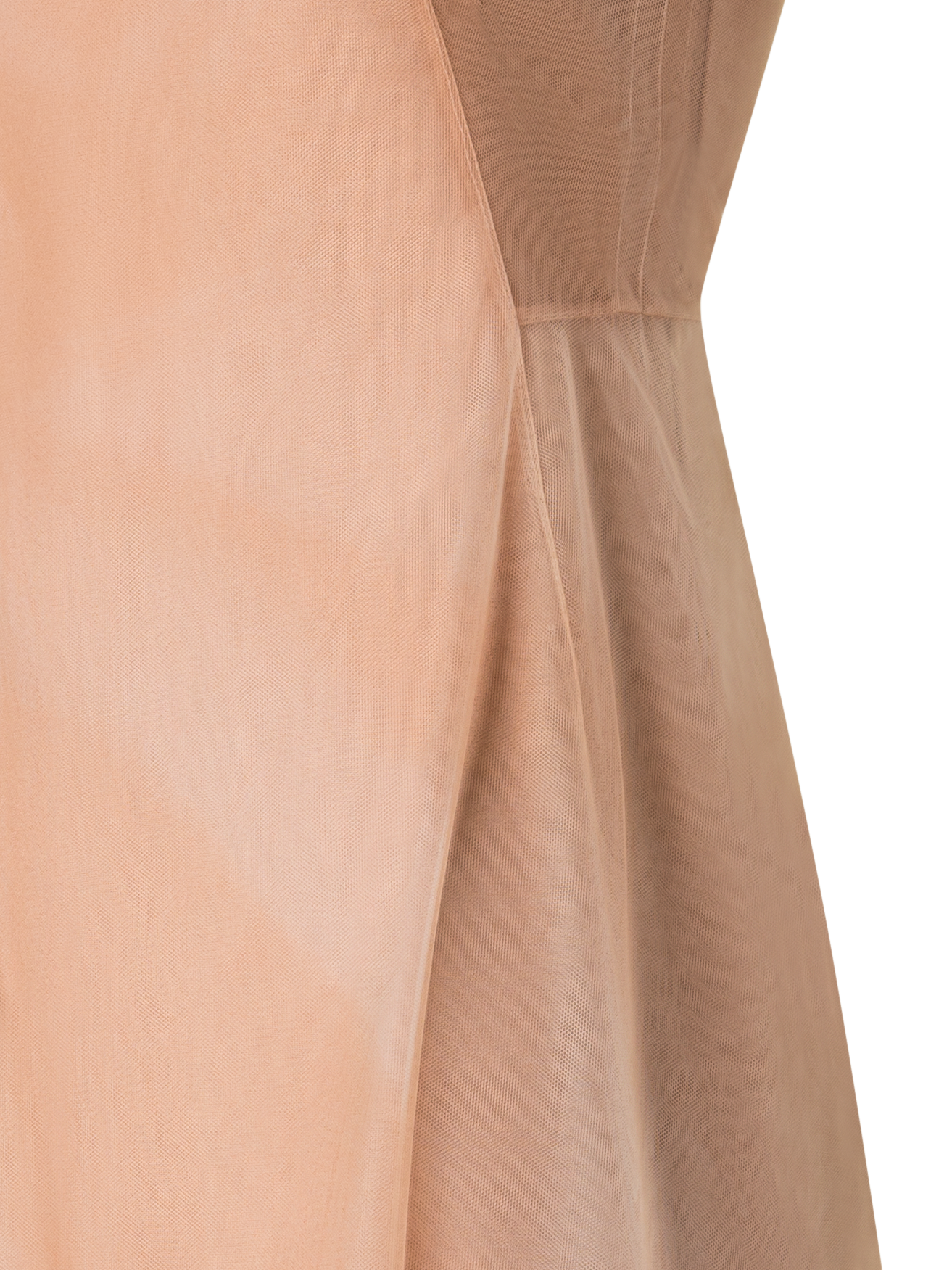 Designer Transparentes Tüll-Kleid mit Chiaroscuro Druck - Beige