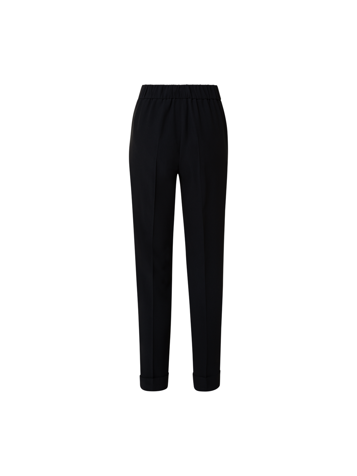 Designer Tapered Hose aus Crêpe - Schwarz
