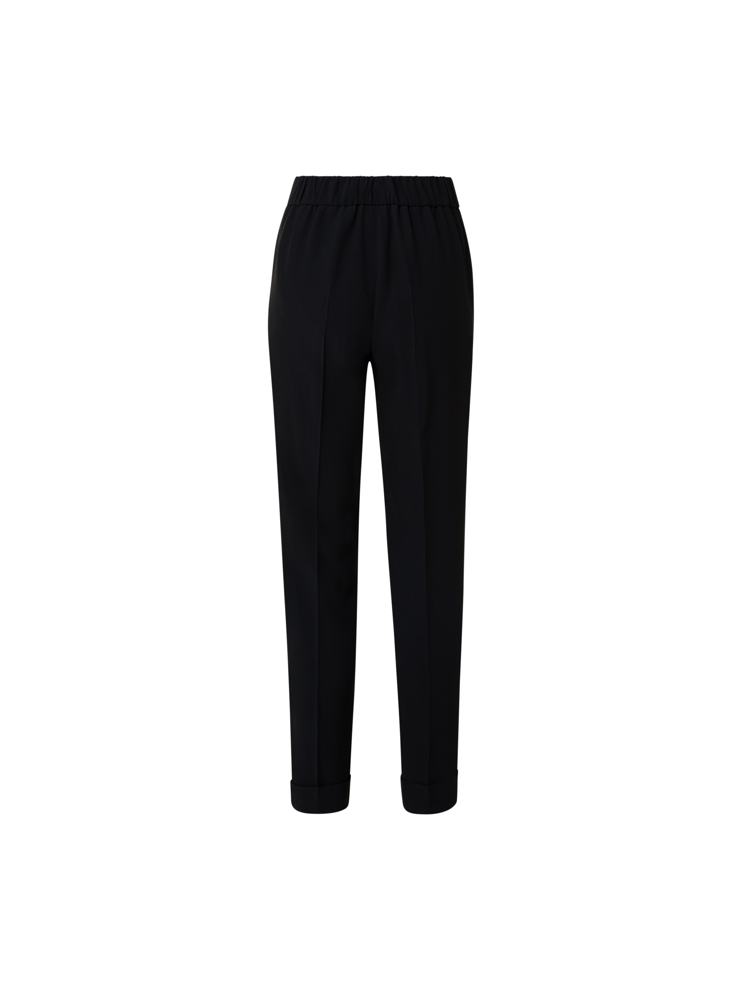 Designer Tapered Hose aus Crêpe - Schwarz