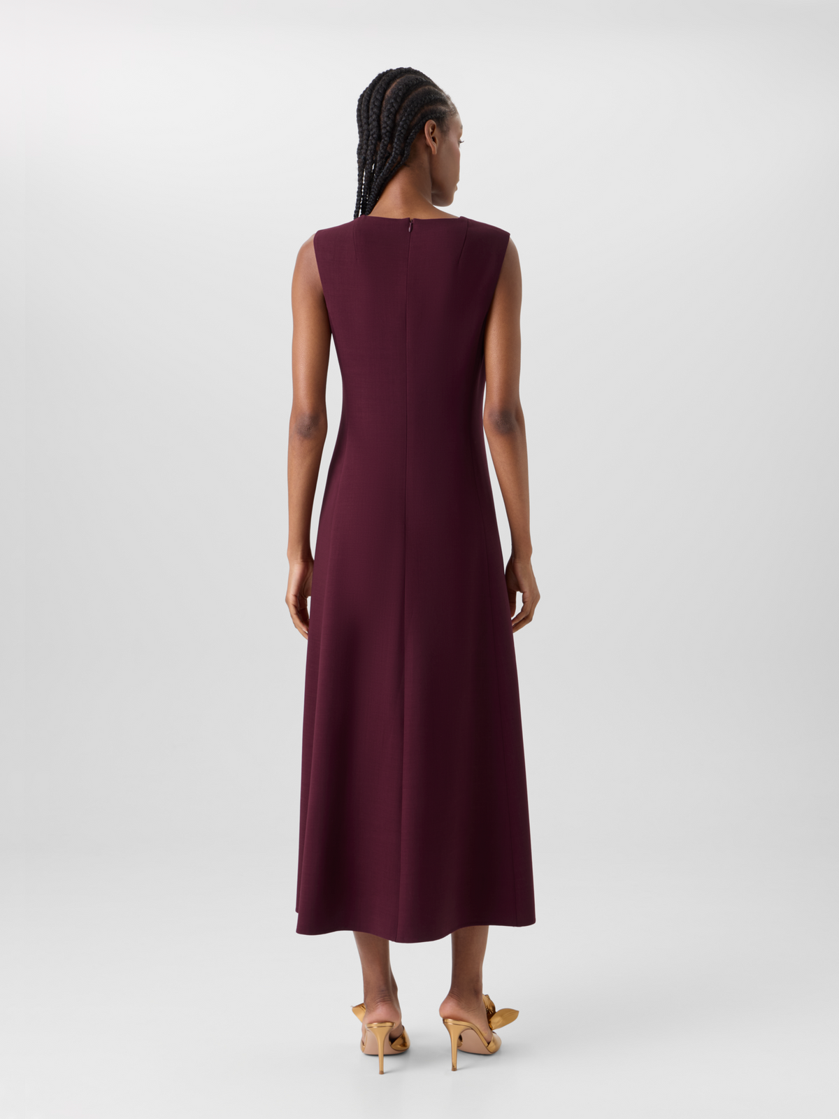 Designer Midikleid aus Woll-Double-Face mit Knotendetail - Rot 