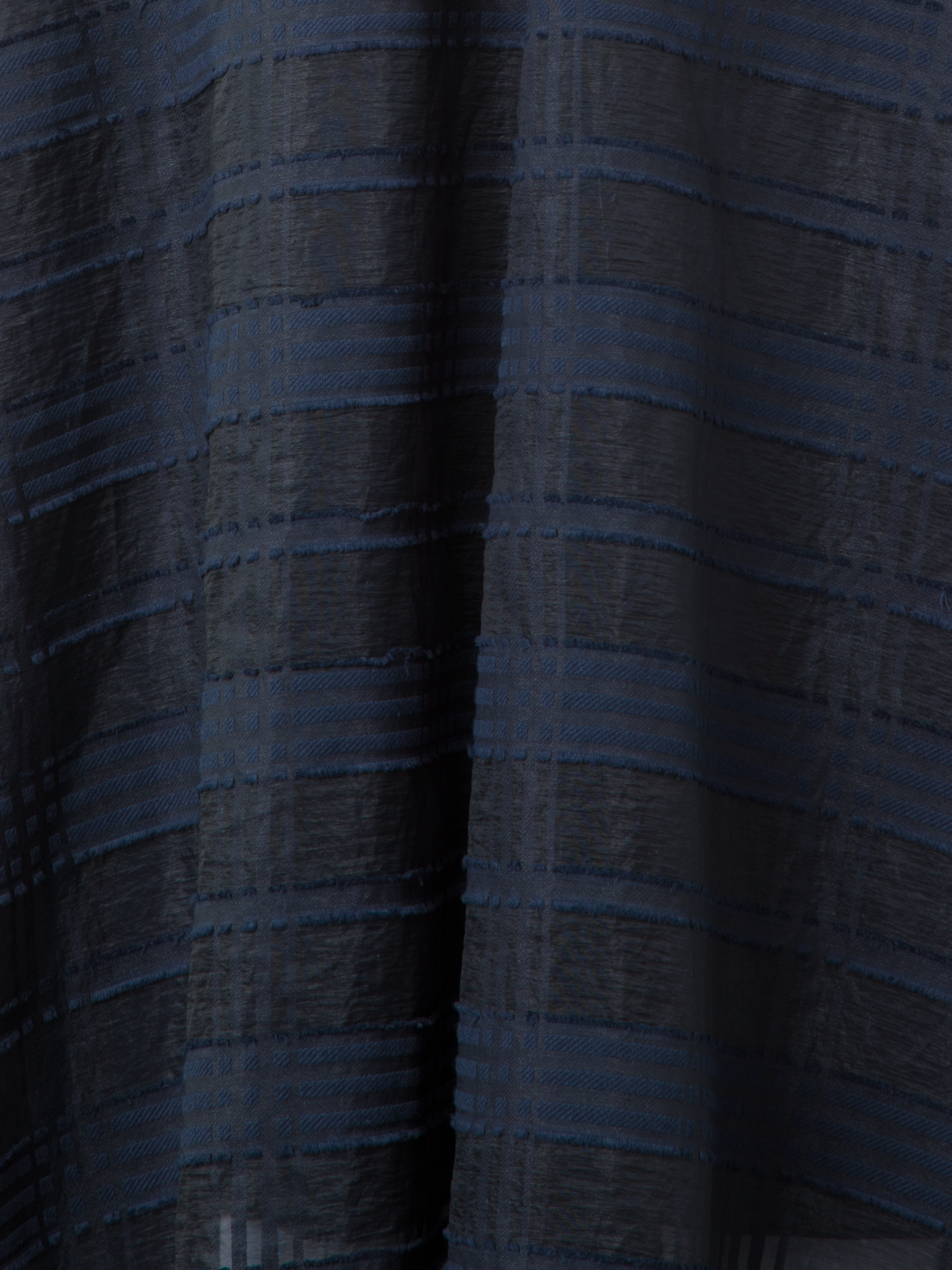 Designer Kariertes Fit and Flare Midikleid - Dunkelblau - Blau