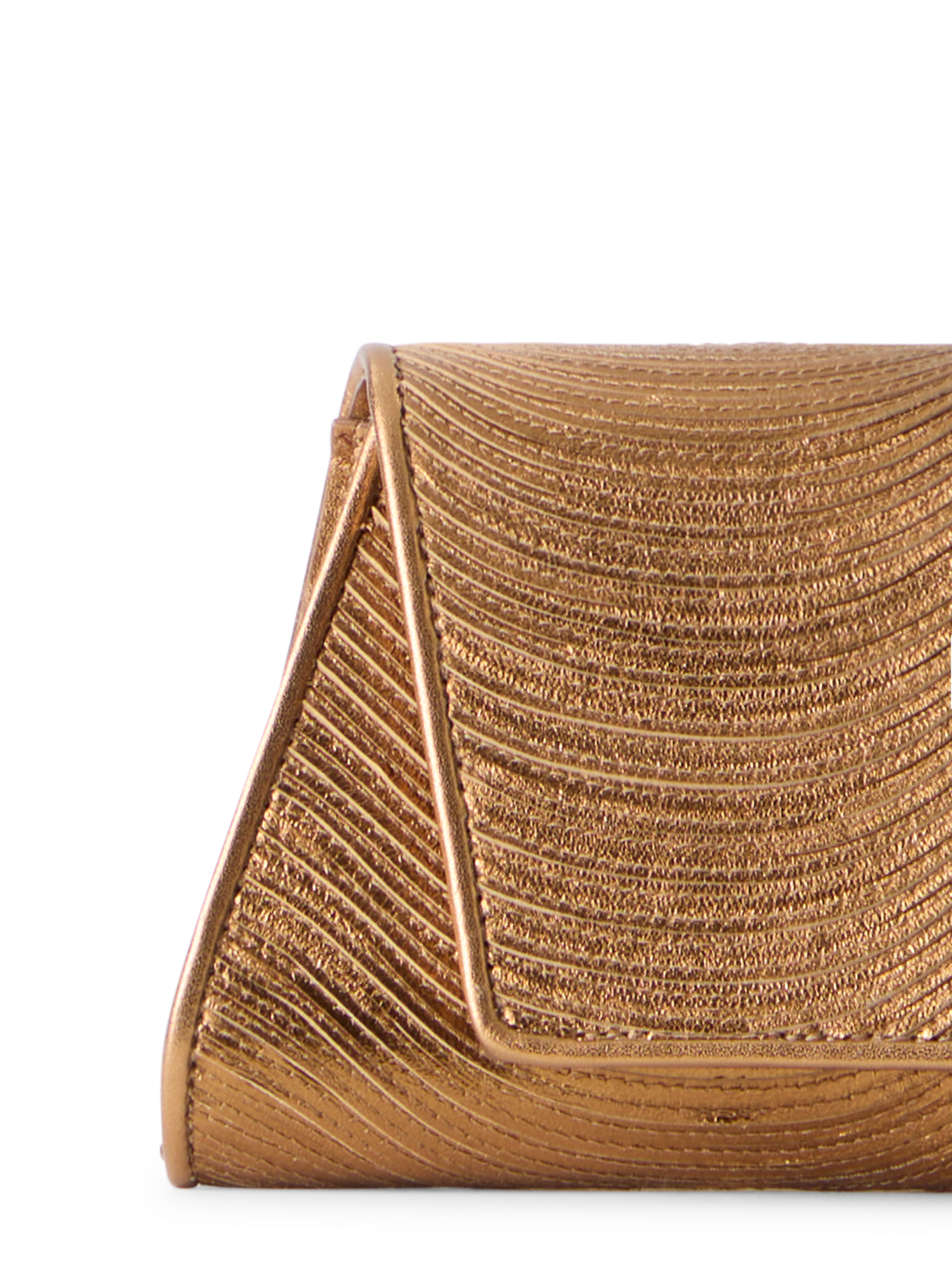 Designer Anouk Small Trapez-Clutch mit Streifenstickerei - Gold