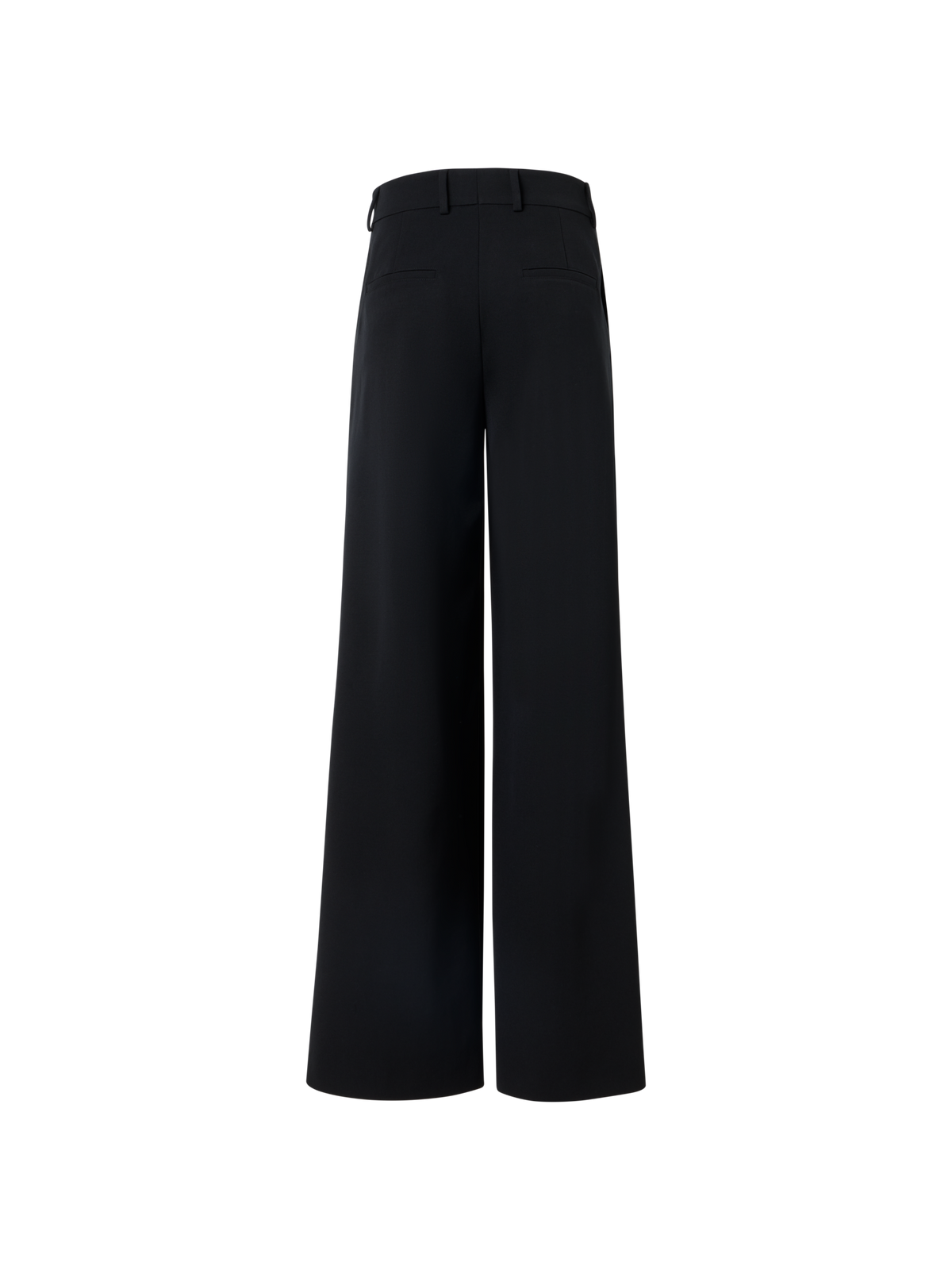 Designer Weite Hose aus Wollgabardine mit Überwurf vorne - Schwarz