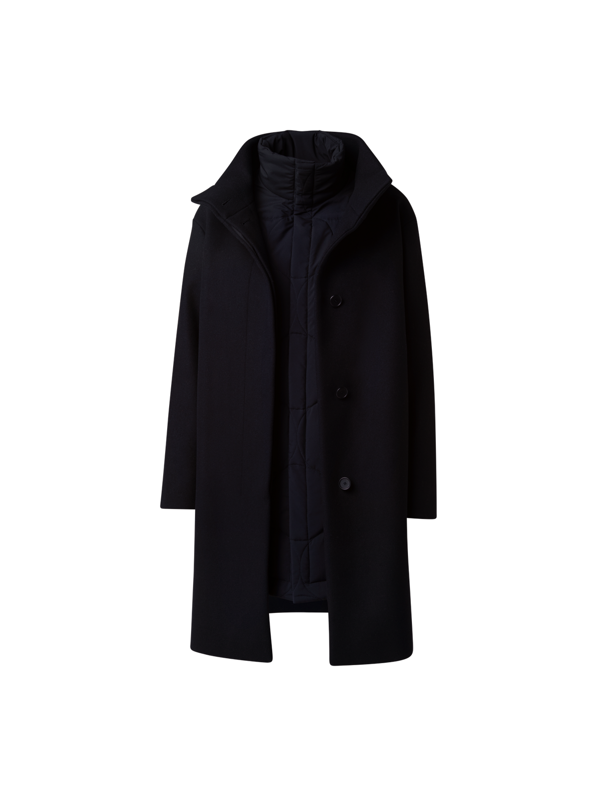 Designer Langer 3-in-1 Mantel - Dunkelblau - Blau