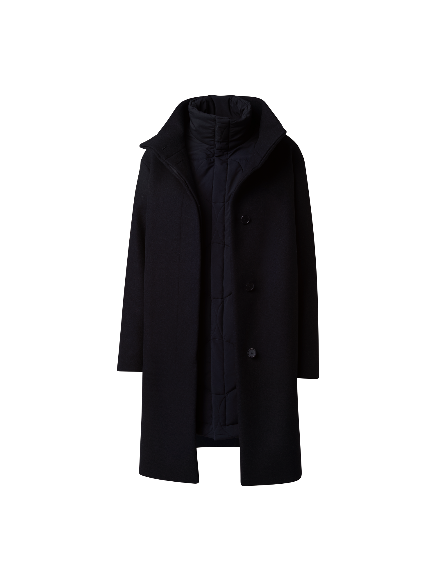 Designer Langer 3-in-1 Mantel - Dunkelblau - Blau