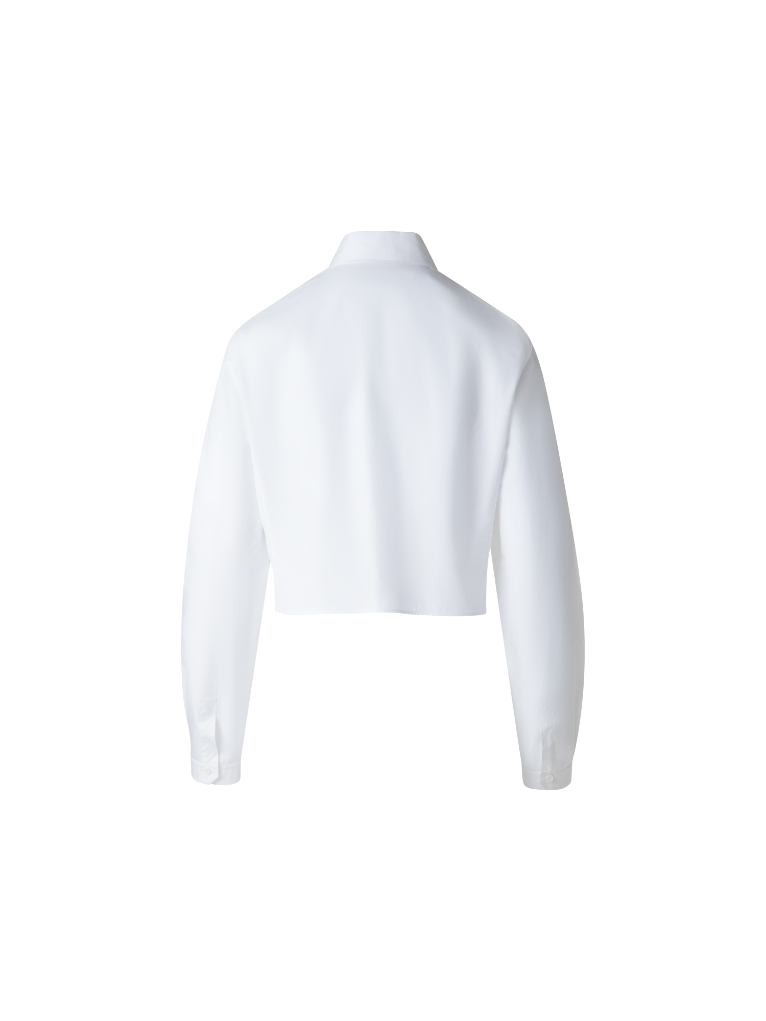Designer Cropped-Baumwoll-Bluse - Weiss