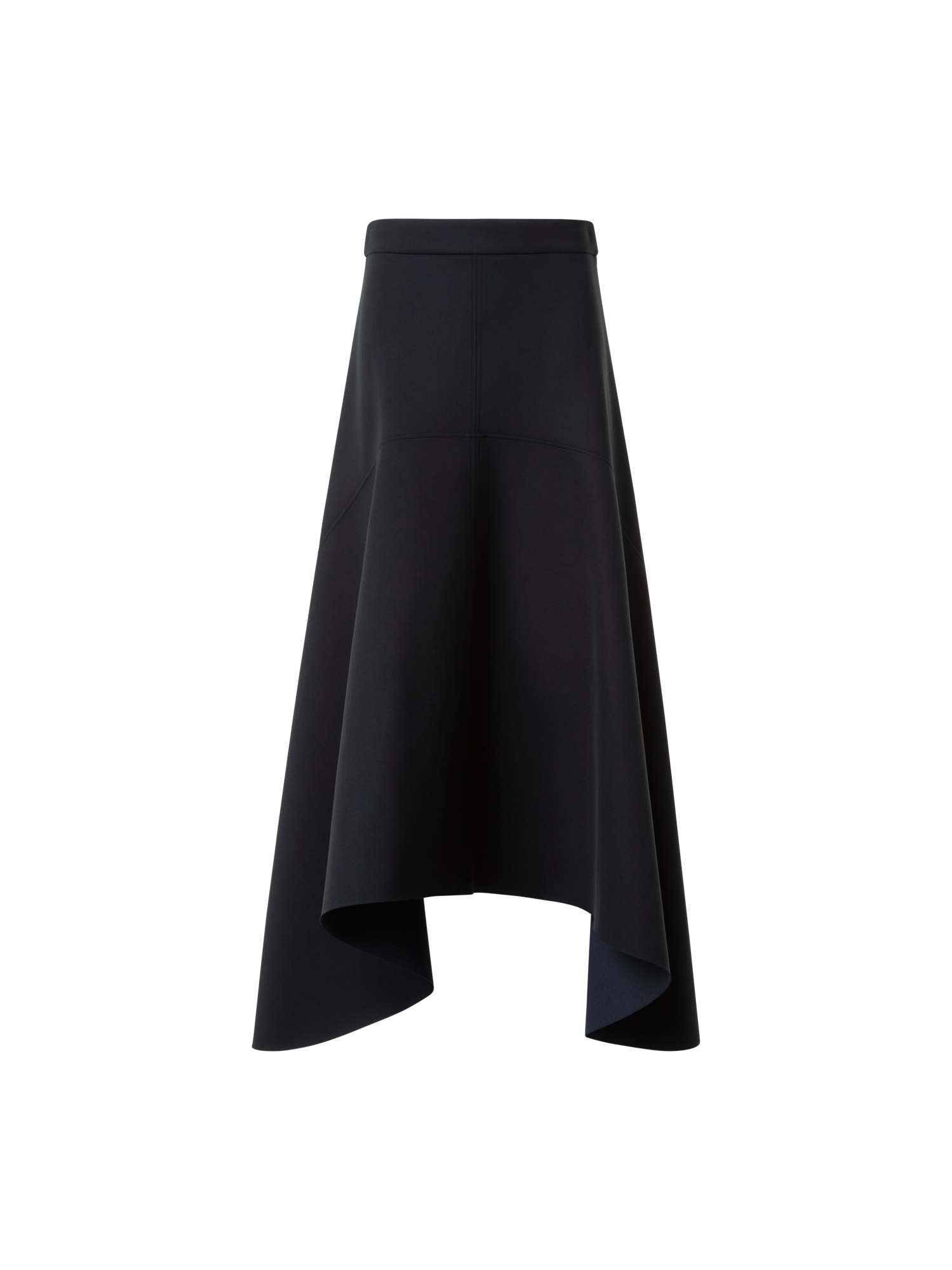 Designer Asymmetrischer Neopren Rock - Schwarz