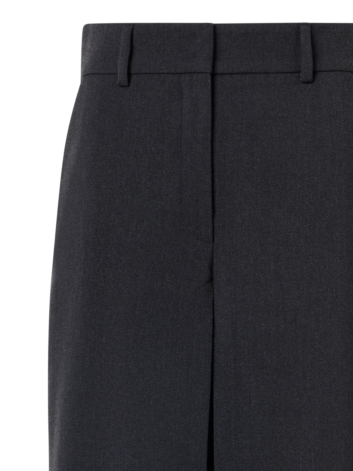 Designer Weite Hose aus Wollgabardine mit Überwurf vorne - Grau