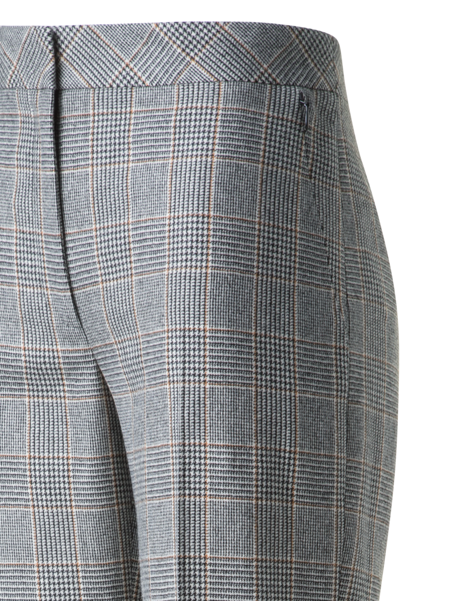 Designer Karierte Kaschmirhose mit geradem Bein - Schwarz - Bunt